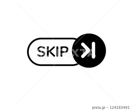 Black continue button with right arrow for forward navigation Black continue button with right arrow for forward navigation 124283491