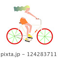 自転車に乗る女性 124283711