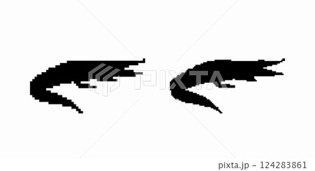 Silhouette of two animal tails with jagged edges in black and white design Silhouette of two animal tails with jagged edges in black and white design 124283861