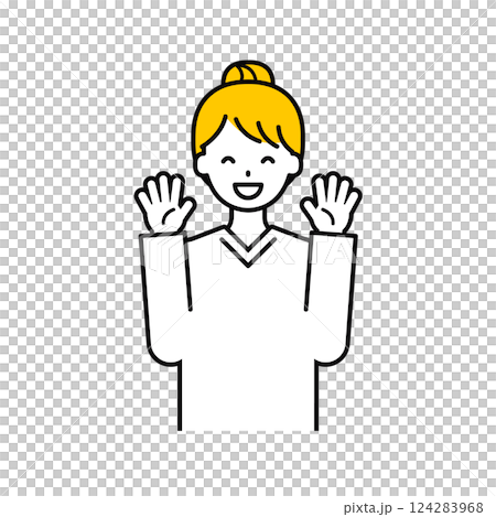 上半身姿勢_簡單的成年女性09 124283968