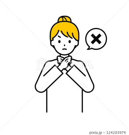 上半身のポーズ_シンプルな大人の女性14 124283974