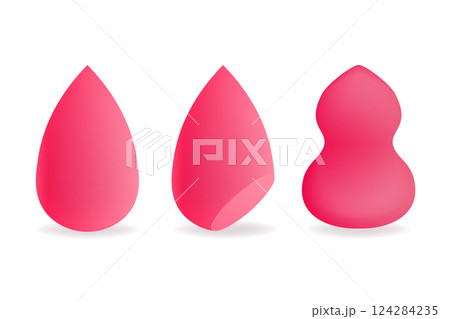 Modern illustration with colorful beauty blender up on soft white background. Modern vector illustration. Modern illustration with colorful beauty blender up on soft white background. Modern vector illustration. 124284235
