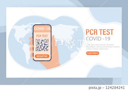 Illustration with negative pcr test people for paper design. Vector illustration. Covid test. 124284241