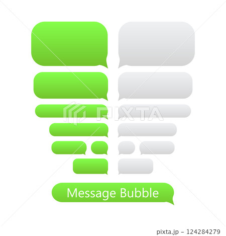 Green Message bubbles icons for chat. Vector message bubbles design template. Green Message bubbles icons for chat. Vector message bubbles design template. 124284279