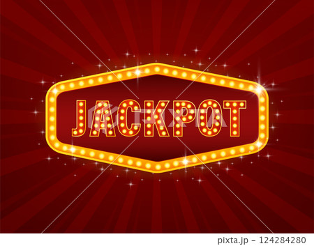 Flat jackpot light for game background design. Glow light effect. Vector background. Flat vector. 124284280