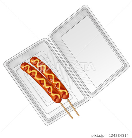 焼き鳥 フランクフルト ケチャップマスタード フードパック入り. 焼き鳥 フランクフルト ケチャップマスタード フードパック入り. 124284514