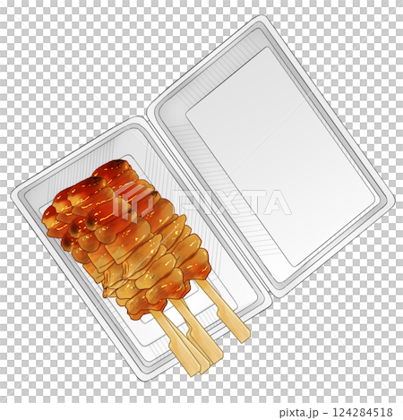 Yakitori skin in food pack 124284518