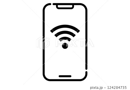 スマホに表示されたwifiの電波マークのアイコン 124284735