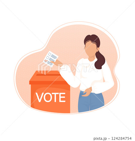 Cartoon icon. Cartoon character. Flat vote people for concept design. Poster design. Cartoon icon. Cartoon character. Flat vote people for concept design. Poster design. 124284754