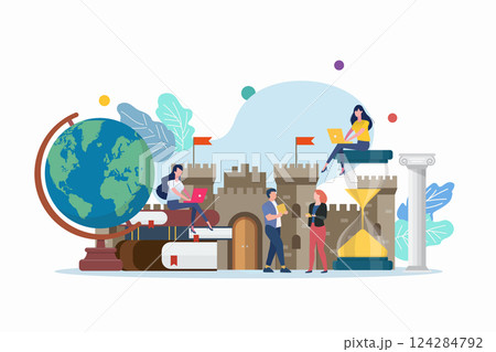 History class with miniature people. History class with miniature people. 124284792