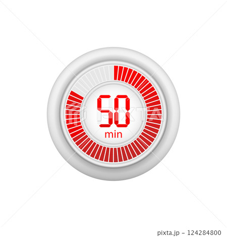 Icon of a timer with 50 minutes on the white background. Vector illustration. Icon of a timer with 50 minutes on the white background. Vector illustration. 124284800