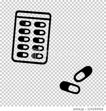 シンプルなくすりのイラスト素材 124284916