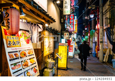 夜の新宿 飲み屋街風景 夜の新宿 飲み屋街風景 124284931