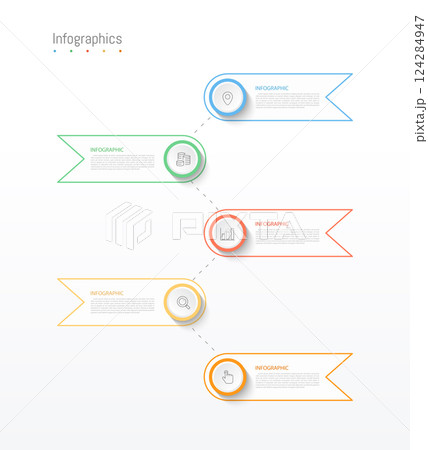 Infographic 5 options design elements for your business data. Vector Illustration. 124284947