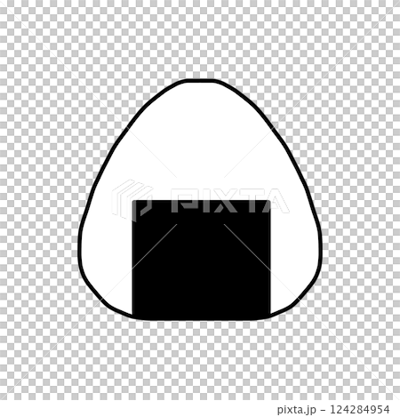 シンプルな三角おにぎりのイラスト 124284954