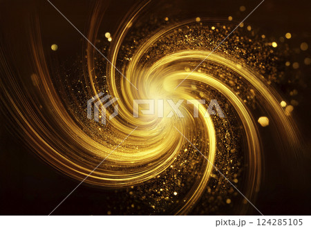渦を巻き舞う金粉 124285105
