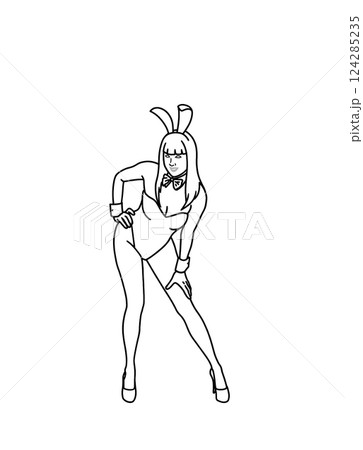 バニーガール (D) ぬり絵ver バニーガール (D) ぬり絵ver 124285235