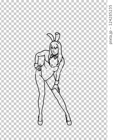 バニーガール (D) ぬり絵ver バニーガール (D) ぬり絵ver 124285235