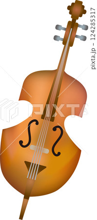 水彩風チェロコントラバスのイラスト 124285317