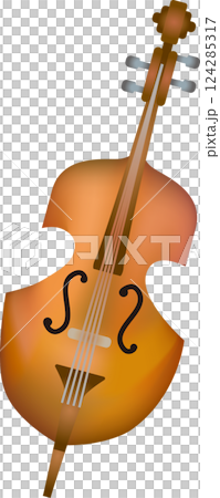 水彩風チェロコントラバスのイラスト 124285317