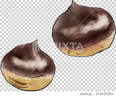 Hand-drawn chestnuts Hand-drawn chestnuts 124285503