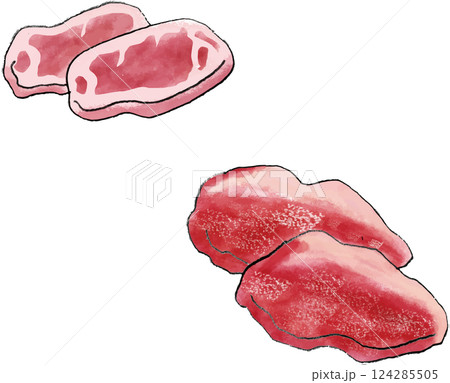 お肉 手書きイラスト お肉 手書きイラスト 124285505