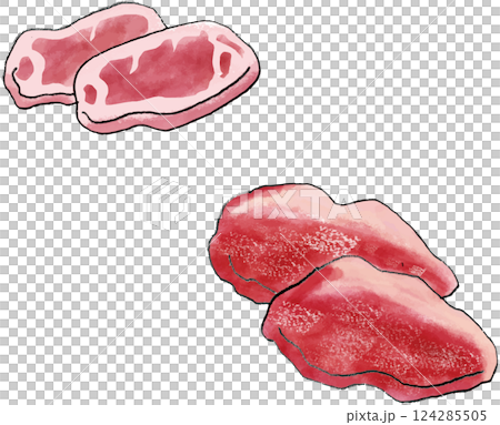 お肉 手書きイラスト お肉 手書きイラスト 124285505