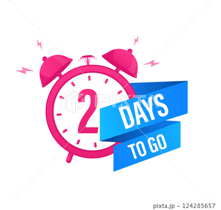 2 day to go in modern style. Special offer badge. Web design. Sale tag. Vector illustration. 124285657