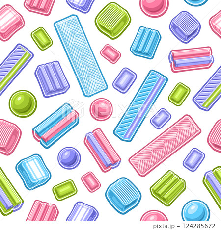 Vector Bubble Gum seamless pattern 124285672