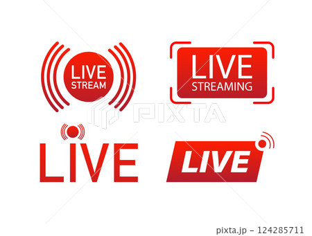 Abstract live icon on white background for banner design. Live icon in abstract style. Vector illustration. 124285711