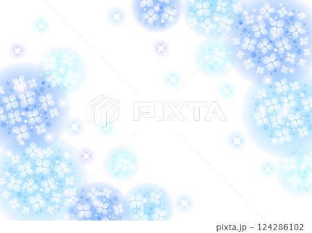 あじさい、イメージ背景、キラキラ、かわいい、イラスト、青 124286102