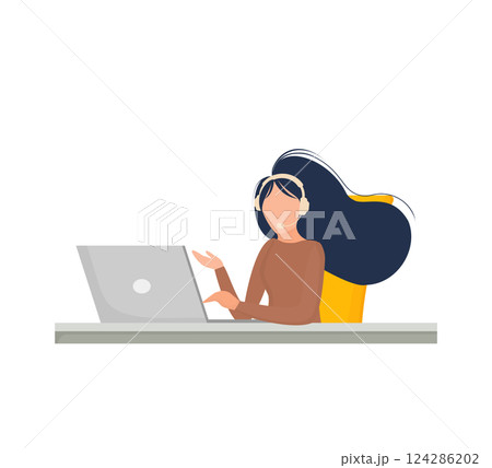 Customer service. Phone icon vector. Customer day. Telephone operator. Client support online helpline. Isometric vector illustration. 124286202