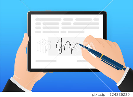 Electronic signature in flat style. Flat infographic. Phone icon vector. Digital background. Electronic signature. Electronic signature in flat style. Flat infographic. Phone icon vector. Digital background. Electronic signature. 124286229