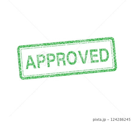 Green approved stamp. Abstract web template with green approved on white background. Isolated vector illustration. Green approved stamp. Abstract web template with green approved on white background. Isolated vector illustration. 124286245