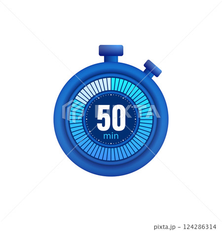 Icon of a timer with 50 minutes on the white background. Vector illustration. Icon of a timer with 50 minutes on the white background. Vector illustration. 124286314