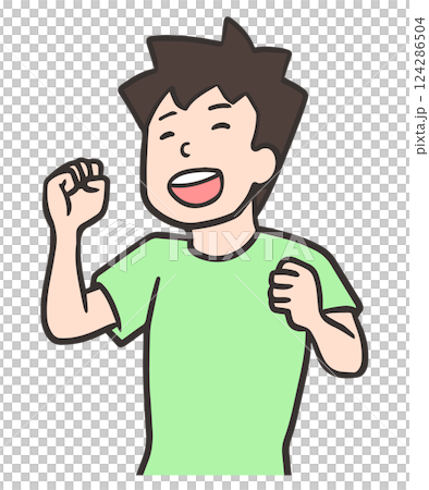 Happy young man raising his hands Happy young man raising his hands 124286504