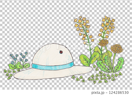 Spring flowers and hats 124286530