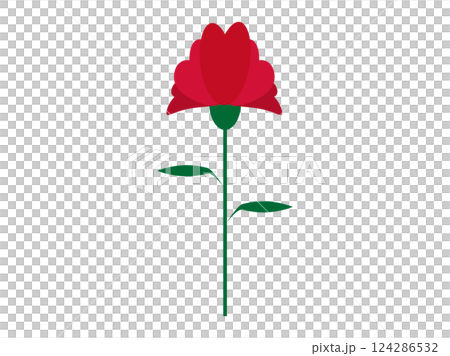 Illustration of a single red carnation 124286532