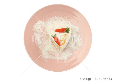 PNG, Carrot cake, isolated on white background PNG, Carrot cake, isolated on white background 124286713