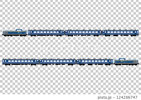 DL Daiki Blue Train Vector Illustration with Dream Car 124286747