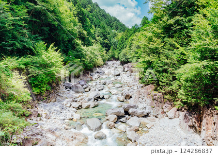<長野>阿寺渓谷の美しい絶景 <長野>阿寺渓谷の美しい絶景 124286837