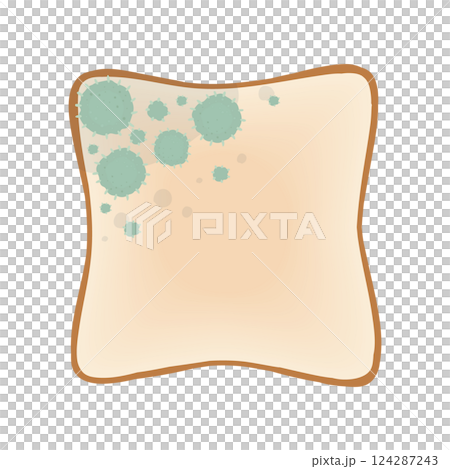 カビが生えたパンのイメージイラスト カビが生えたパンのイメージイラスト 124287243