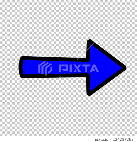Blue right arrow simple icon (direction, guidance, simple design) 124287268