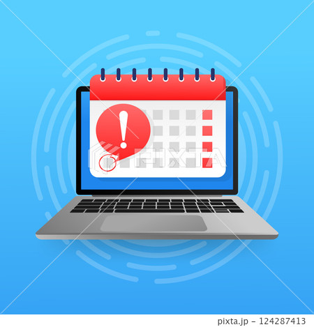 Calendar timer time management, great design for any purposes. Business concept. Schedule icon symbol. Time management. Business organizer. 124287413
