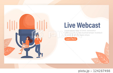 Live webinar people, great design for any purposes. Web design. Vector illustration. 124287498