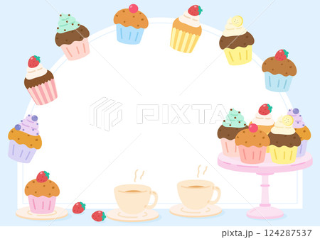 blue cupcake party frame 2 blue cupcake party frame 2 124287537