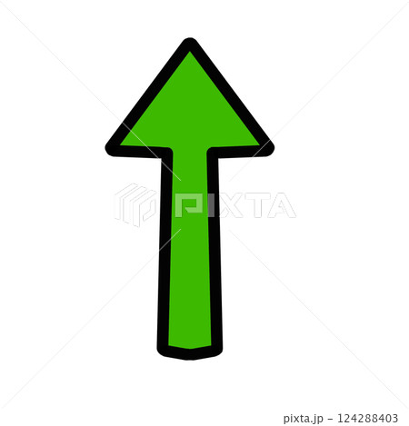 矢印 上向き イラスト アイコン 緑色 ポップ 矢印 上向き イラスト アイコン 緑色 ポップ 124288403