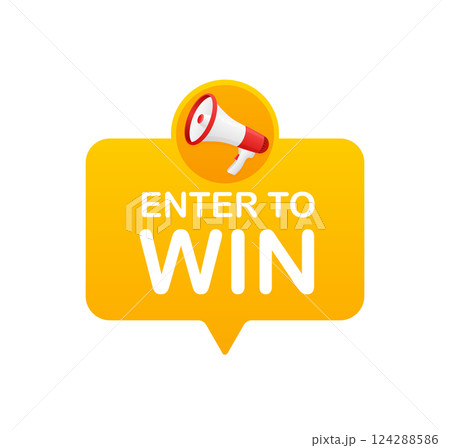 Enter to win prizes. Holiday banner. Vector design banner. Win prize. Vector illustration. Enter to win prizes. Holiday banner. Vector design banner. Win prize. Vector illustration. 124288586