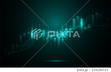 Trend business candle stick graph chart of stock market investment trading on green background design. Bullish point. Vector illustration Trend business candle stick graph chart of stock market investment trading on green background design. Bullish point. Vector illustration 124288725