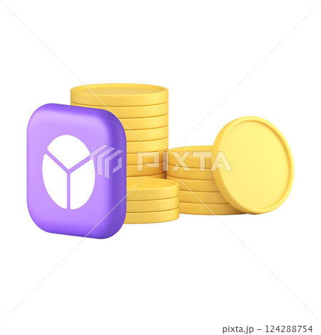 Money golden coin finance accounting budget analyzing 3d icon realistic vector illustration Money golden coin finance accounting budget analyzing 3d icon realistic vector illustration 124288754